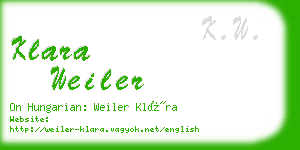 klara weiler business card